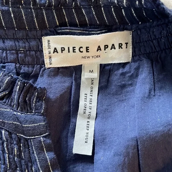 Apiece Apart Laguna mini dress in silver lurex stripes size M - Picture 12 of 13